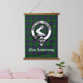 Scottish Clan Armstrong Crest Badge en Tartan Hangend Wandkleed (Slaapkamer)