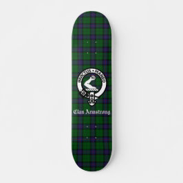 Scottish Clan Armstrong Crest Badge en Tartan Persoonlijk Skateboard