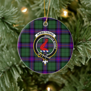 Scottish Clan Armstrong Modern Tartan en Crest Keramisch Ornament