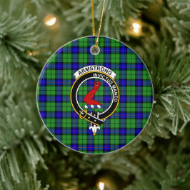 Scottish Clan Armstrong Tartan en Crest Keramisch Ornament