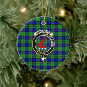 Scottish Clan Armstrong Tartan en Crest Keramisch Ornament