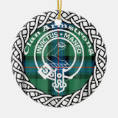 Scottish Clan Armstrong Tartan en Crest Keramisch Ornament (Voorkant)