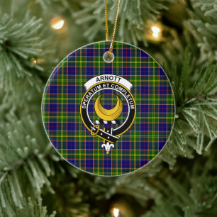 Scottish Clan Arnott Tartan en Crest Keramisch Ornament