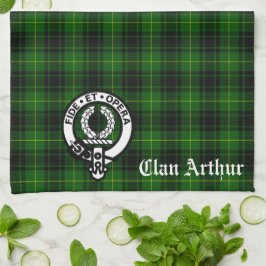 Scottish Clan Arthur/MacArthur Crest & Tartan Theedoek