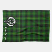 Scottish Clan Arthur/MacArthur Crest & Tartan Theedoek (Horizontaal)