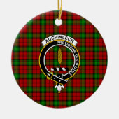 Scottish Clan Auchinleck Tartan en Crest Keramisch Ornament (Voorkant)