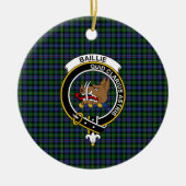 Scottish Clan Baillie Hunting Tartan and Crest Keramisch Ornament (Voorkant)