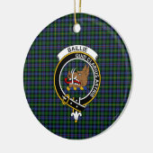 Scottish Clan Baillie Hunting Tartan and Crest Keramisch Ornament (Links)