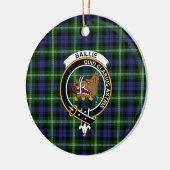 Scottish Clan Baillie Modern Tartan en Crest Keramisch Ornament (Links)