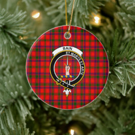 Scottish Clan Bain Tartan en Crest Keramisch Ornament
