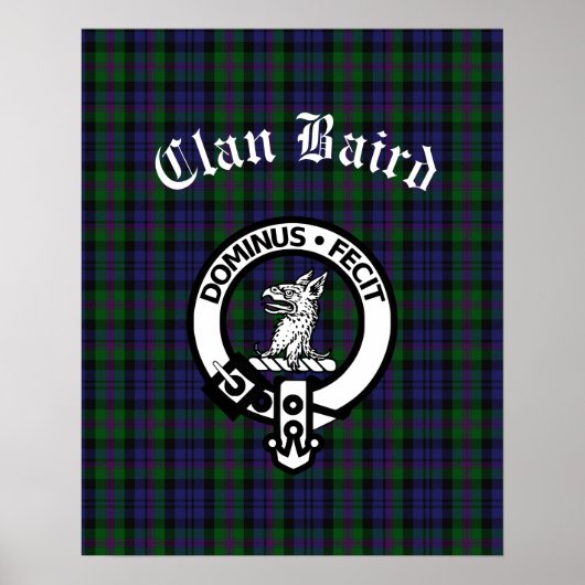 Scottish Clan Baird Crest Tartan Poster (Voorkant)