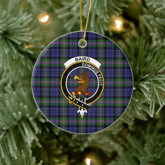 Scottish Clan Baird Modern Tartan en Crest Keramisch Ornament (Boom)