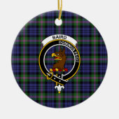 Scottish Clan Baird Modern Tartan en Crest Keramisch Ornament (Voorkant)