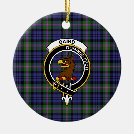 Scottish Clan Baird Modern Tartan en Crest Keramisch Ornament (Voorkant)