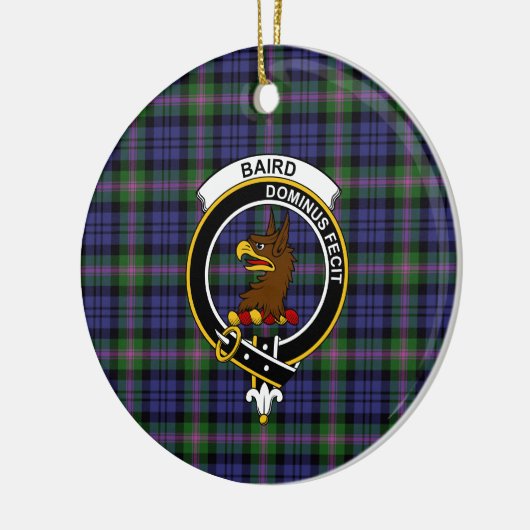 Scottish Clan Baird Modern Tartan en Crest Keramisch Ornament (Links)