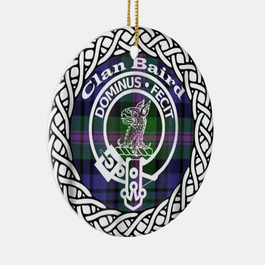Scottish Clan Baird Tartan en Crest Keramisch Ornament (Rechts)