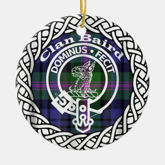 Scottish Clan Baird Tartan en Crest Keramisch Ornament (Voorkant)