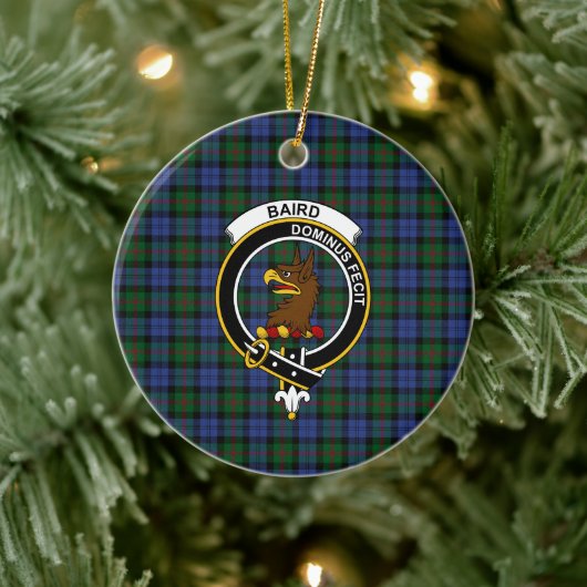 Scottish Clan Baird Tartan en Crest Keramisch Ornament (Boom)