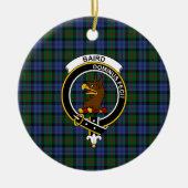 Scottish Clan Baird Tartan en Crest Keramisch Ornament (Voorkant)
