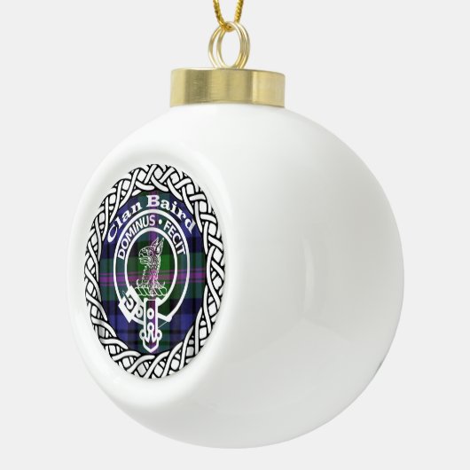 Scottish Clan Baird Tartan en Crest Keramische Bal Ornament (Rechts)