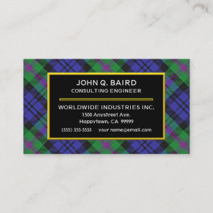 Scottish Clan Baird Tartan Pset Visitekaartje