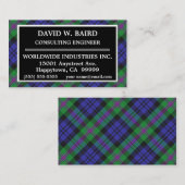 Scottish Clan Baird Tartan Pset Visitekaartje (Voorkant / Achterkant)