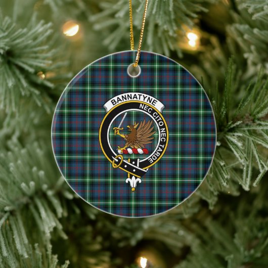 Scottish Clan Bannatyne Tartan en Crest Keramisch Ornament (Boom)