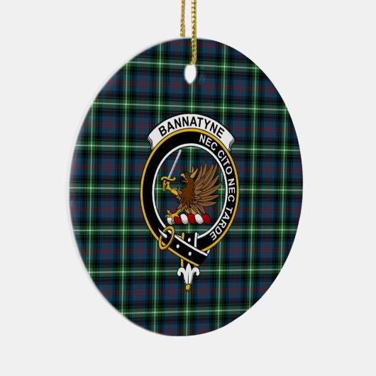 Scottish Clan Bannatyne Tartan en Crest Keramisch Ornament (Rechts)