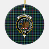 Scottish Clan Bannatyne Tartan en Crest Keramisch Ornament (Voorkant)