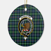 Scottish Clan Bannatyne Tartan en Crest Keramisch Ornament (Links)