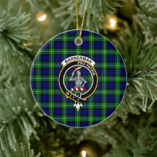 Scottish Clan Bannerman Tartan en Crest Keramisch Ornament