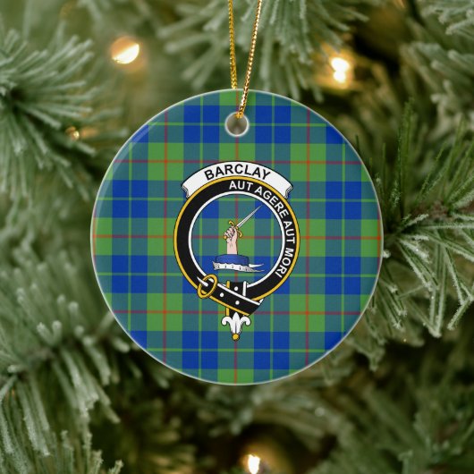 Scottish Clan Barclay Hunting Ancient Tartan and C Keramisch Ornament (Boom)