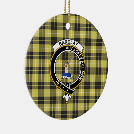 Scottish Clan Barclay Tartan en Crest Keramisch Ornament (Rechts)