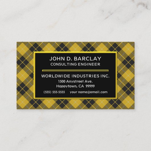 Scottish Clan Barclay Tartan Pset Visitekaartje (Voorkant)