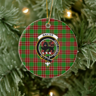 Scottish Clan Baxter Modern Tartan en Crest Keramisch Ornament