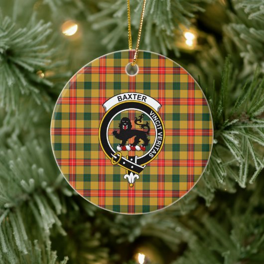Scottish Clan Baxter Tartan en Crest Keramisch Ornament (Boom)