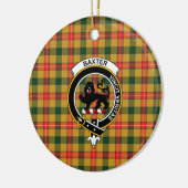 Scottish Clan Baxter Tartan en Crest Keramisch Ornament (Links)