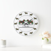 Scottish Clan Baxter Tartan Pset Scottie Dogs Grote Klok (Huis)