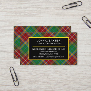 Scottish Clan Baxter Tartan Pset Visitekaartje