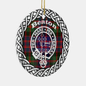 Scottish Clan Beaton Tartan en Crest Keramisch Ornament (Rechts)