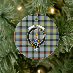 Scottish Clan Bell Tartan en Crest Keramisch Ornament