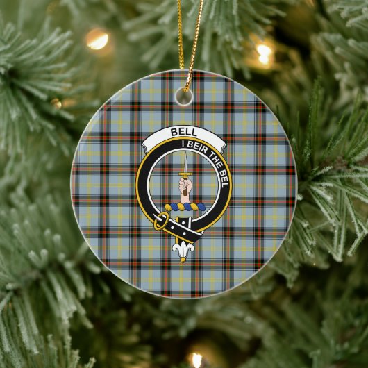 Scottish Clan Bell Tartan en Crest Keramisch Ornament (Boom)