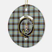 Scottish Clan Bell Tartan en Crest Keramisch Ornament (Links)