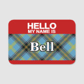 Scottish Clan Bell Tartan Pset Naamplaatje (Voorkant)