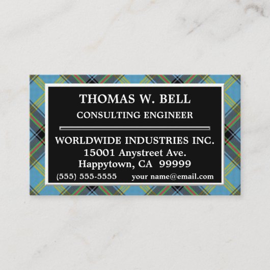 Scottish Clan Bell Tartan Pset Visitekaartje (Voorkant)