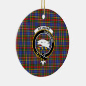 Scottish Clan Bethune Tartan en Crest Keramisch Ornament (Rechts)