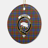 Scottish Clan Bethune Tartan en Crest Keramisch Ornament (Links)