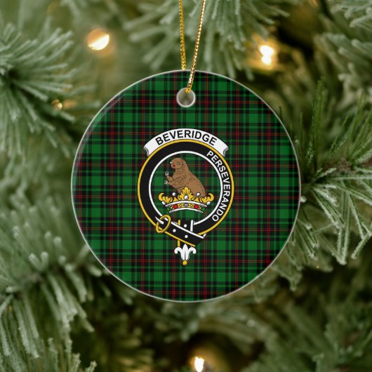 Scottish Clan Beveridge Tartan en Crest Keramisch Ornament (Boom)