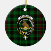 Scottish Clan Beveridge Tartan en Crest Keramisch Ornament (Voorkant)