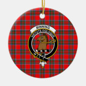 Scottish Clan Binning Tartan en Crest Keramisch Ornament (Voorkant)